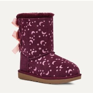 Ugg Big Girls Bailey Bow Moon and Stars wild grape 🍇 purple size US 4